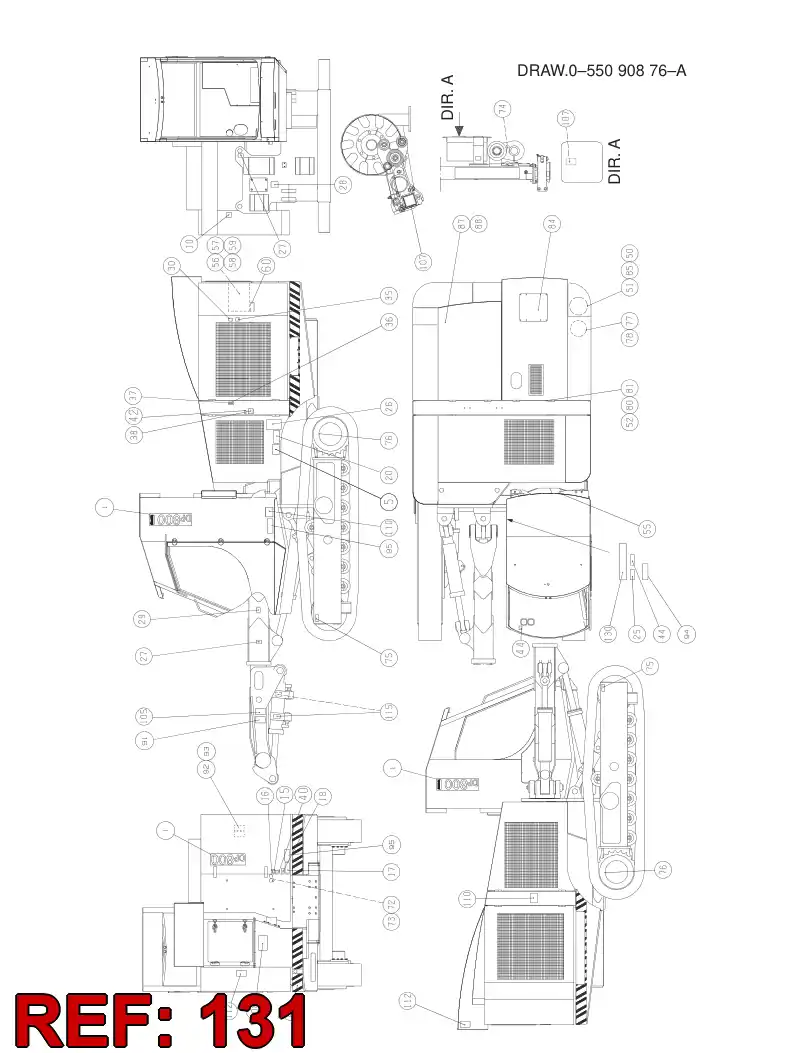 55057610 550 576 10 WARNING PLATE ASSY - Sandvik Technical Drawing