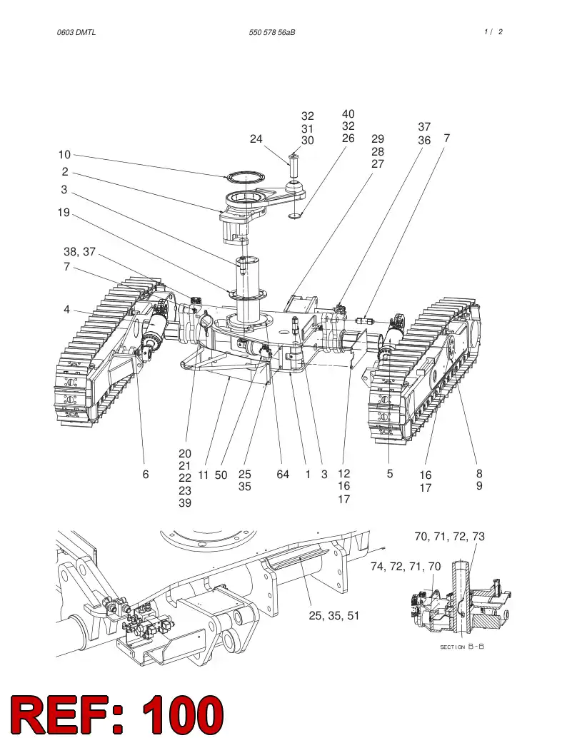 55057657 550 576 57 ASSEMBLY (HOSES / EXTRA SWING) - Sandvik Technical Drawing