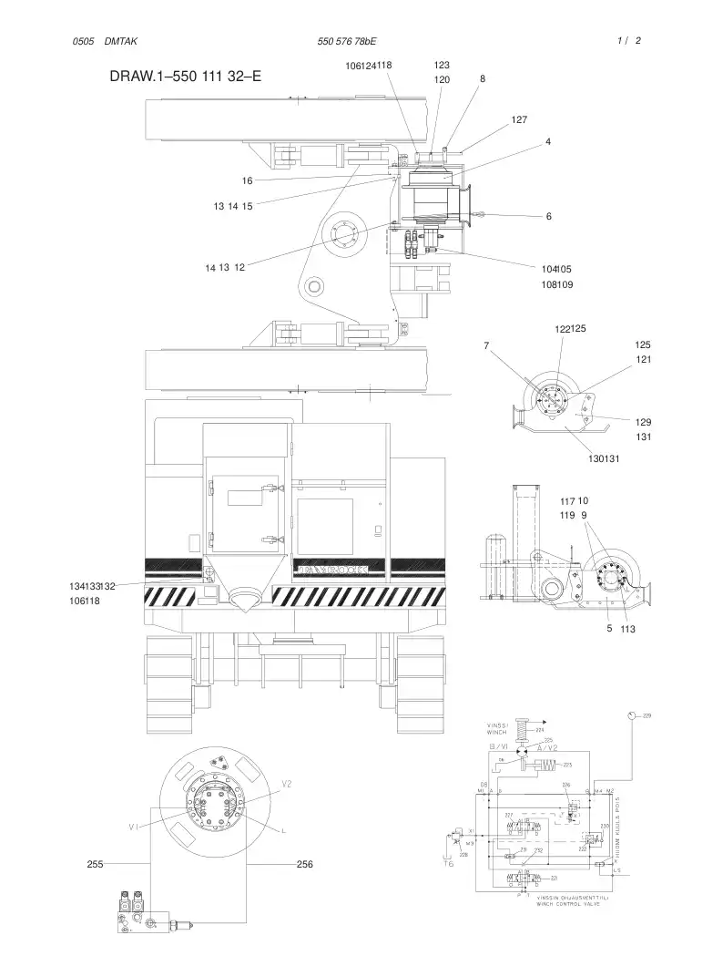 55057673 550 576 73 HYDRAULIC CIRCUIT DIAGRAM - Sandvik Technical Drawing
