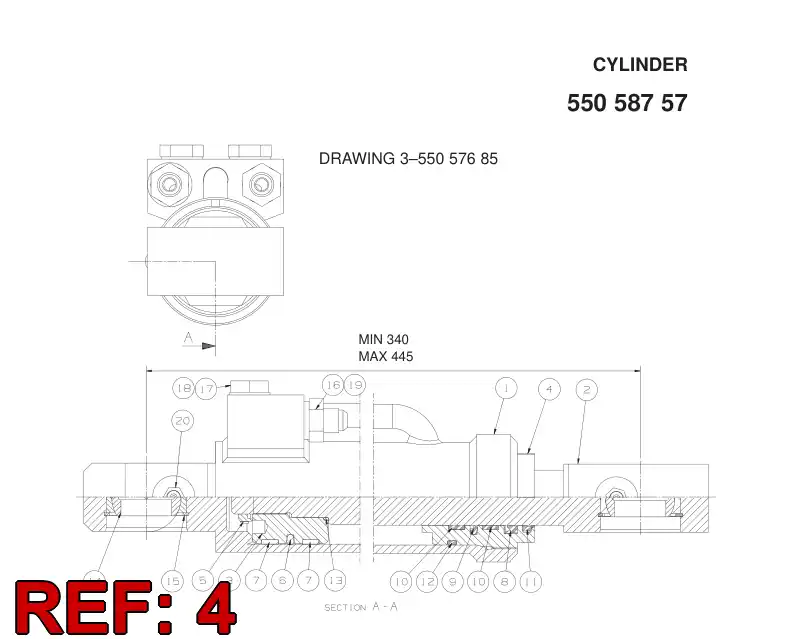 55057693 550 576 93 Front cover - Sandvik Technical Drawing