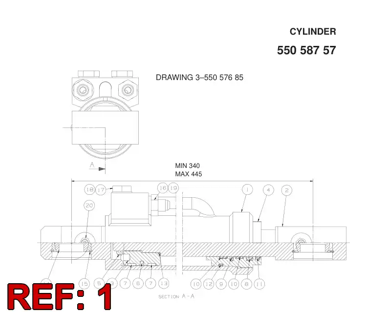 55057694 550 576 94 Tube, Cylinder - Sandvik Technical Drawing