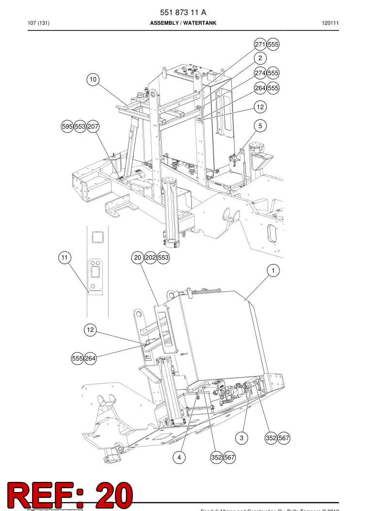 55057755 550 577 55 Bracket - Sandvik Technical Drawing