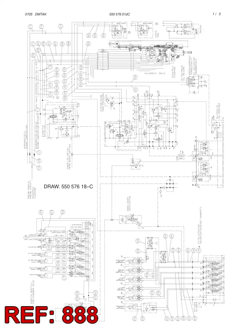 55057797 550 577 97 HYDRAULIC DIAGRAM - Sandvik Technical Drawing