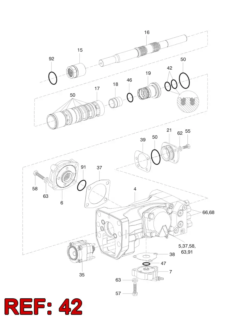 55057851 550 578 51 PISTON ROD SEAL - Sandvik Technical Drawing