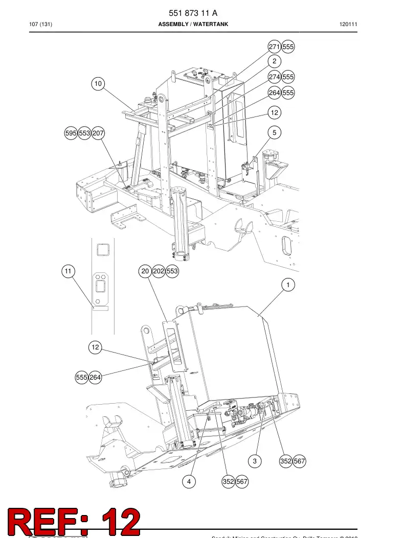 55057964 550 579 64 Plate - Sandvik Technical Drawing