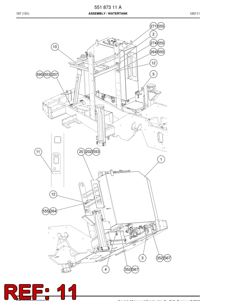 55057965 550 579 65 Plate - Sandvik Technical Drawing