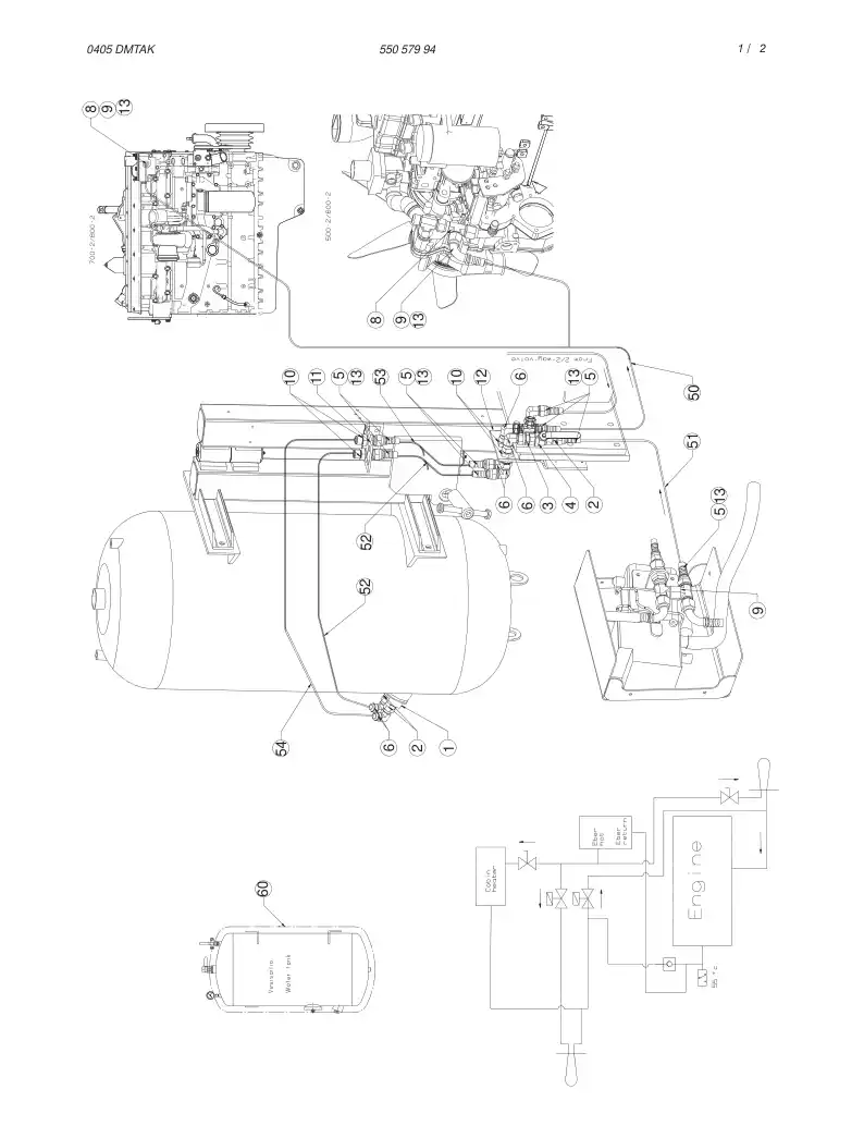 55057994 550 579 94 WATER HEATER ASSEMBLY - Sandvik Technical Drawing