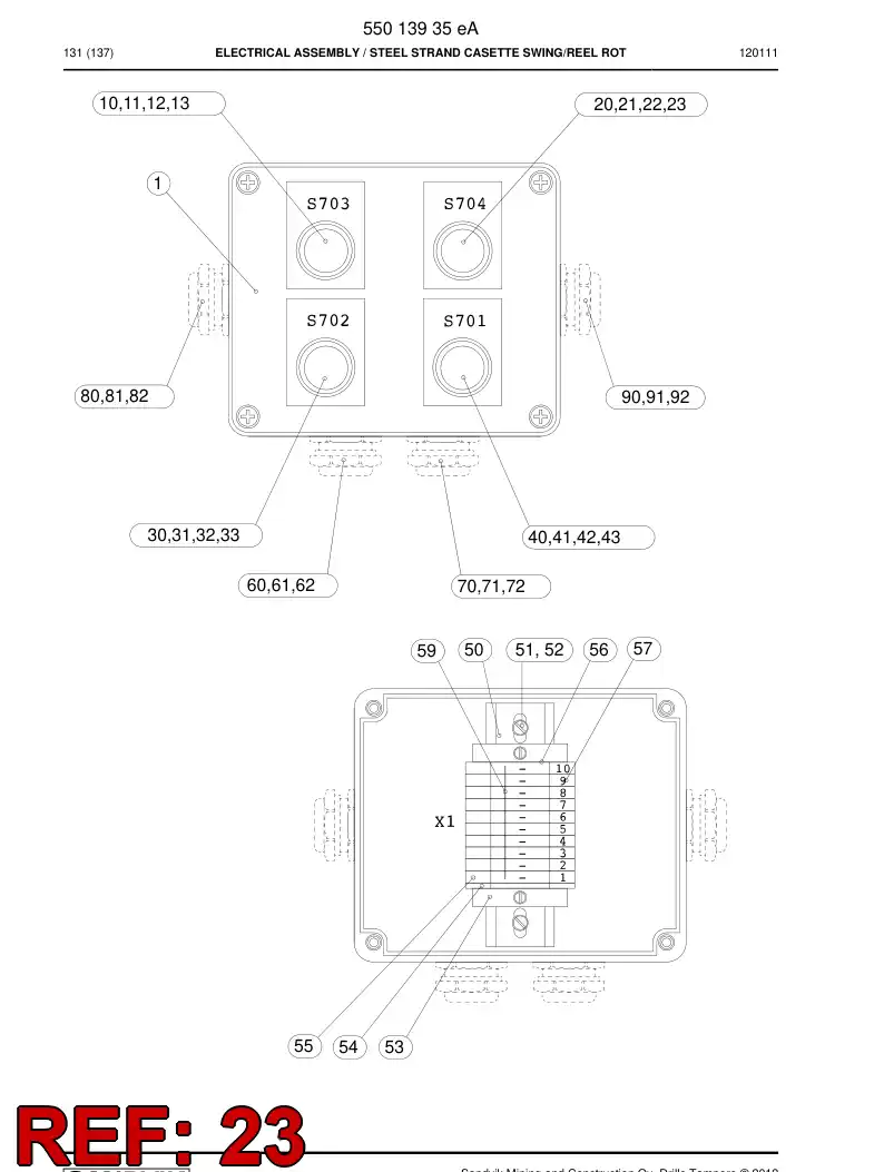 55058031 550 580 31 Sign - Sandvik Technical Drawing