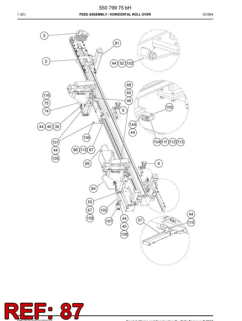 55058080 550 580 80 Chute - Sandvik Technical Drawing