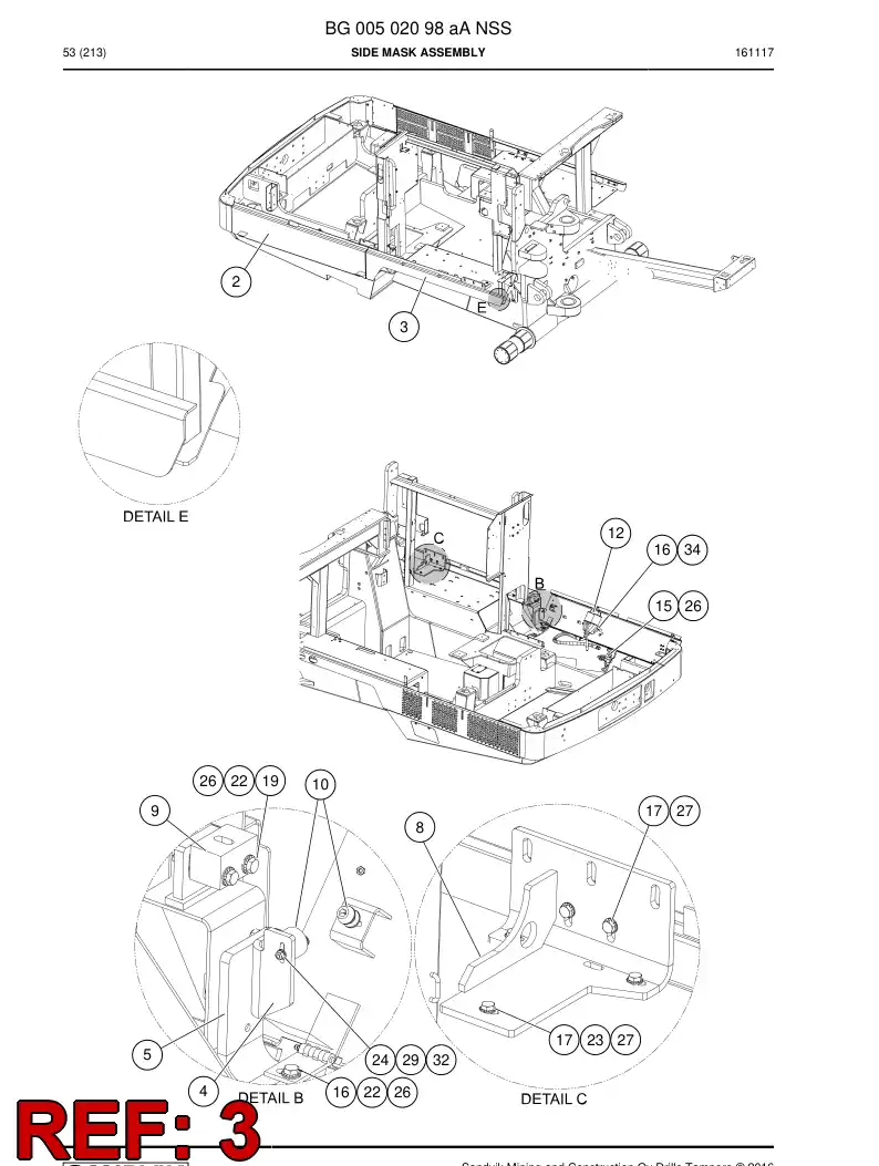55058184e 550 581 84e Cover, Side - Sandvik Technical Drawing