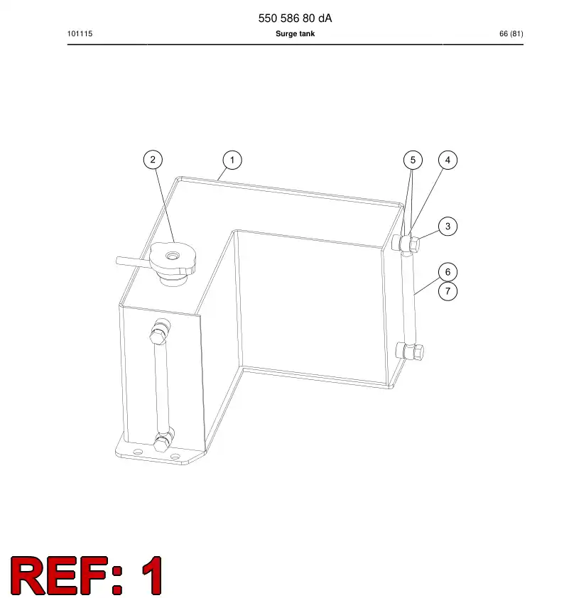 55058219 550 582 19 Surge tank - Sandvik Technical Drawing