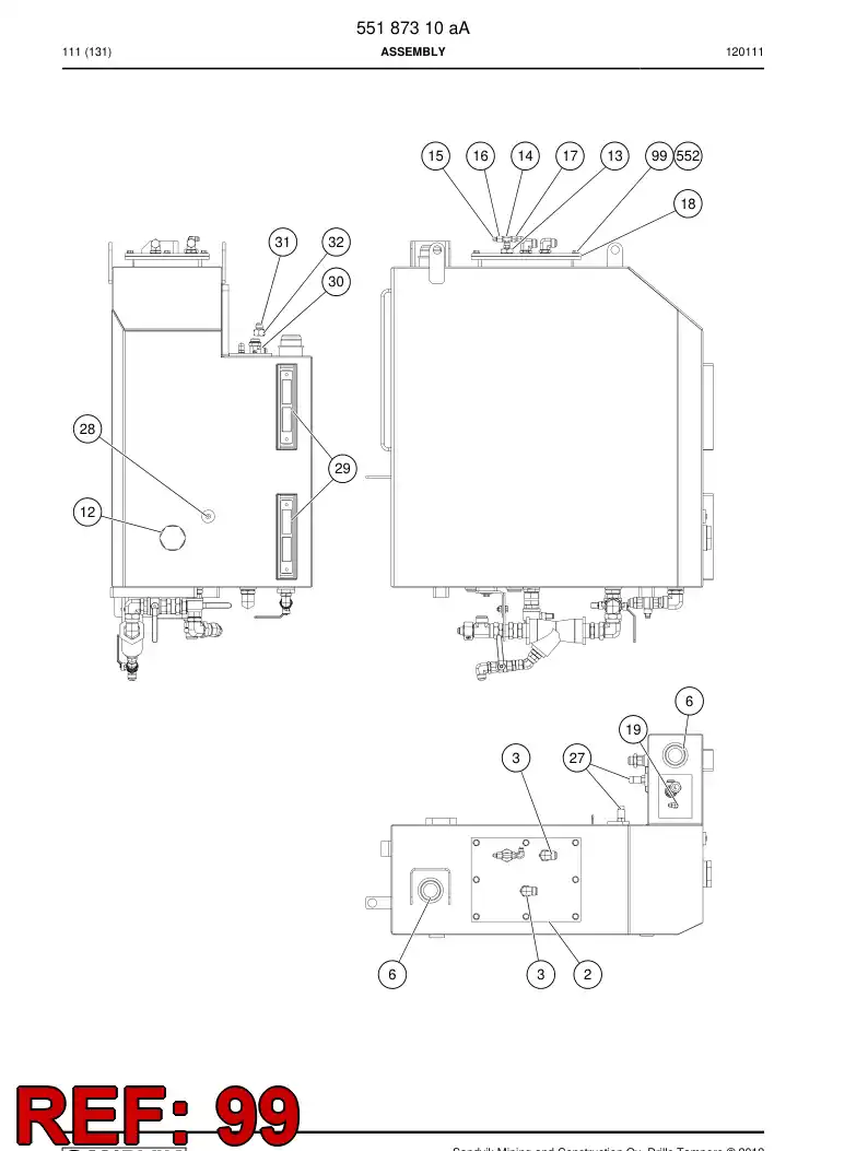 55058245 550 582 45 Hexagon head screw - Sandvik Technical Drawing