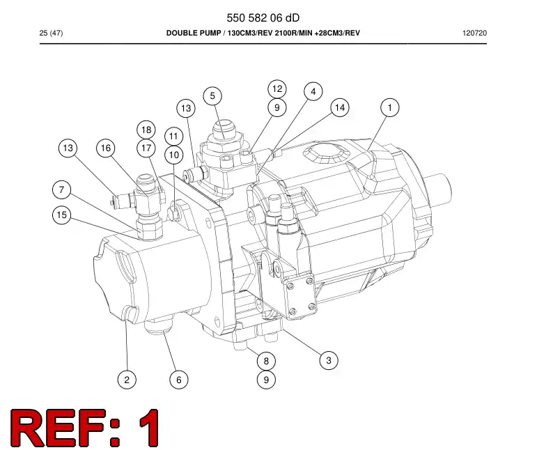 55058253 550 582 53 PISTON pump - Sandvik Technical Drawing