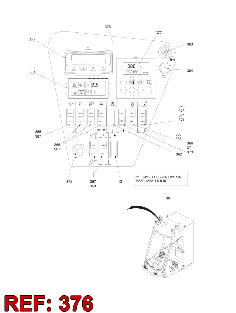 55058262 550 582 62 DECAL - Sandvik Technical Drawing
