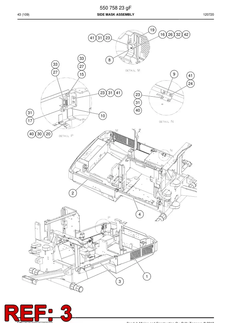 55058271a 550 582 71a Side cover - Sandvik Technical Drawing