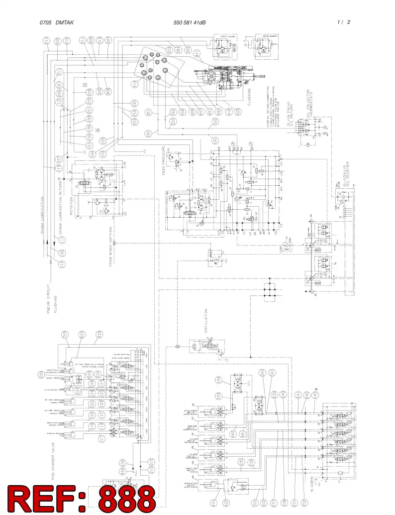 55058353 550 583 53 HYDRAULIC DIAGRAM - Sandvik Technical Drawing