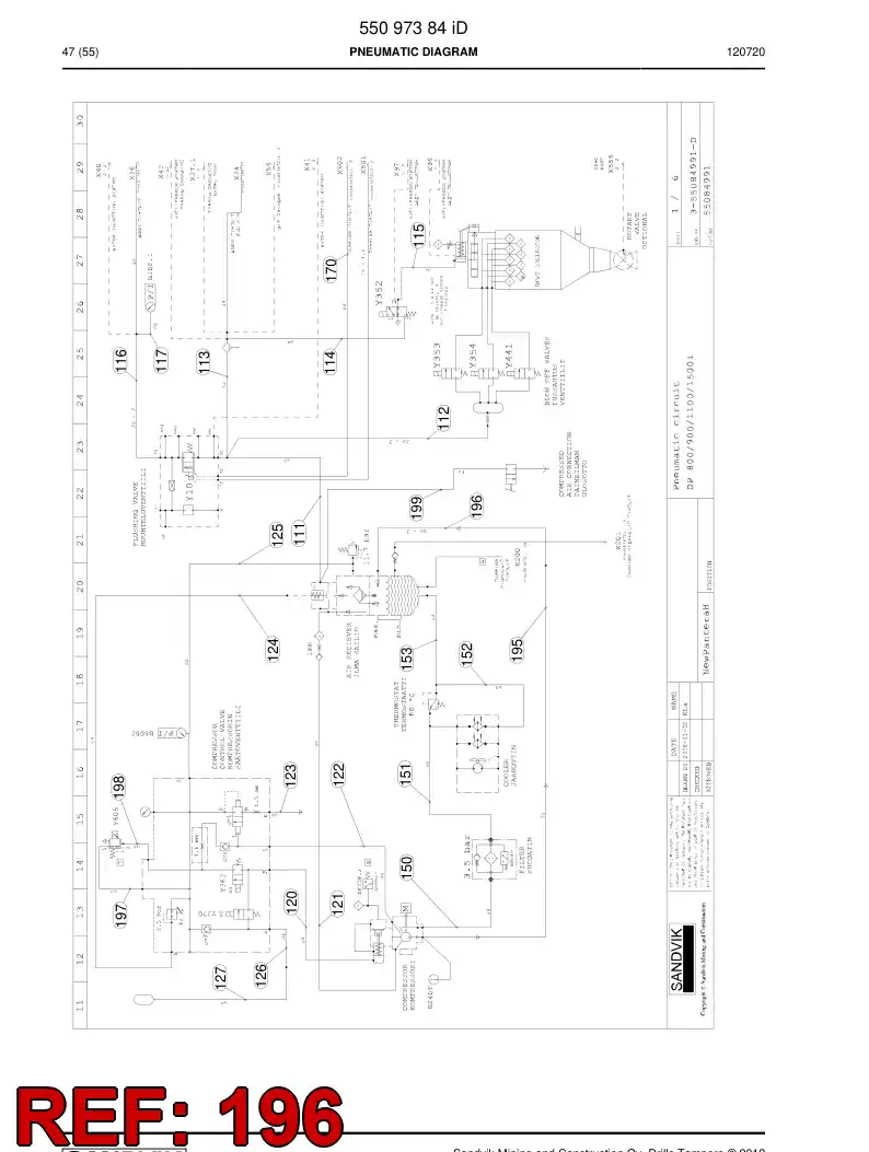 55058569b 550 585 69b PIPE - Sandvik Technical Drawing