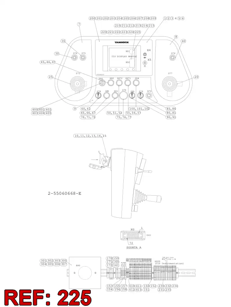 55058579 550 585 79 CABLE ASSEMBLY - Sandvik Technical Drawing