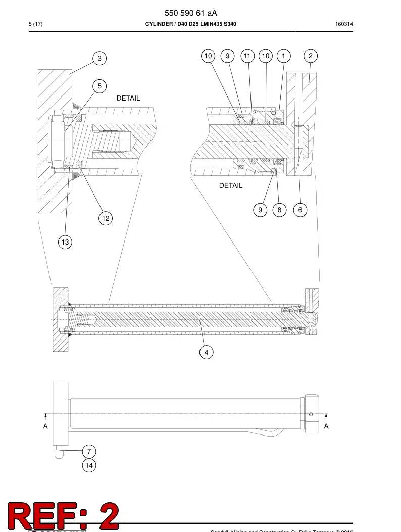 55058592a 550 585 92a Jaw - Sandvik Technical Drawing