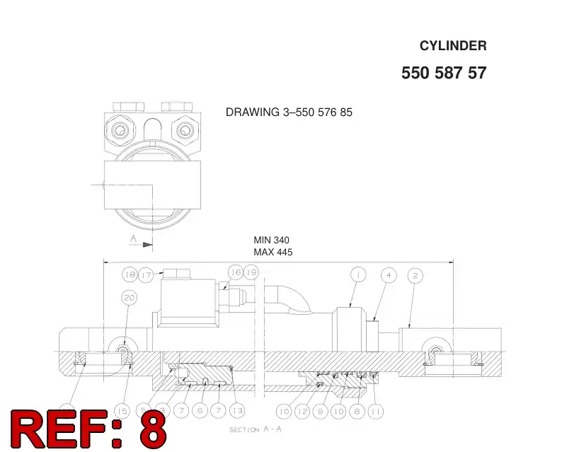 55058659 550 586 59 SEAL, ROD - Sandvik Technical Drawing