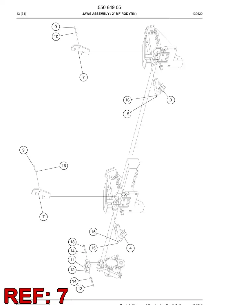 55058782g 550 587 82g Spacer - Sandvik Technical Drawing