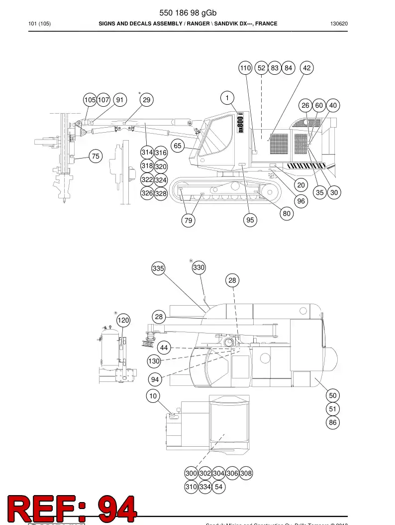 55058785 550 587 85 Sign - Sandvik Technical Drawing