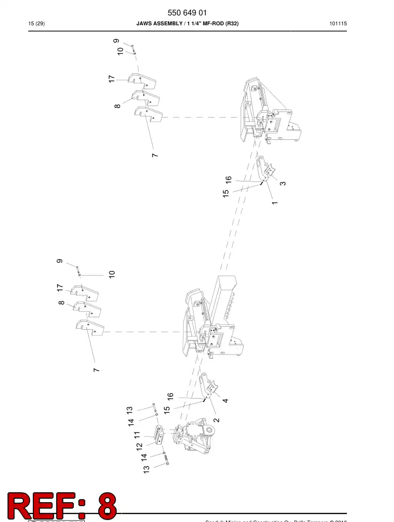 55058811a 550 588 11a Spacer - Sandvik Technical Drawing
