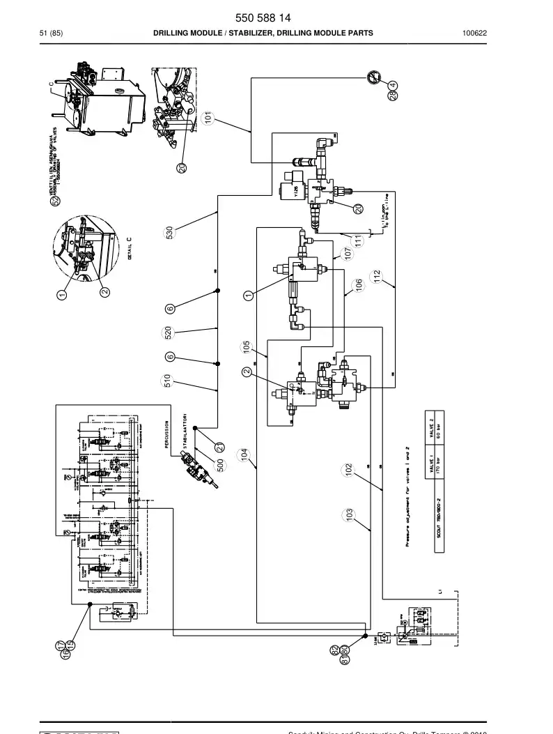 55058814 550 588 14 DRILLING MODULE - Sandvik Technical Drawing