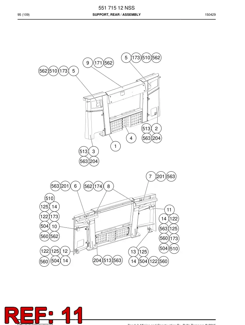 55058820a 550 588 20a Support - Sandvik Technical Drawing