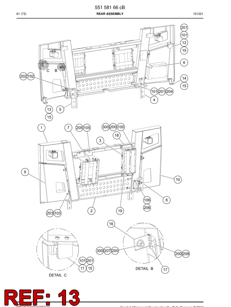 55058853 550 588 53 Support - Sandvik Technical Drawing