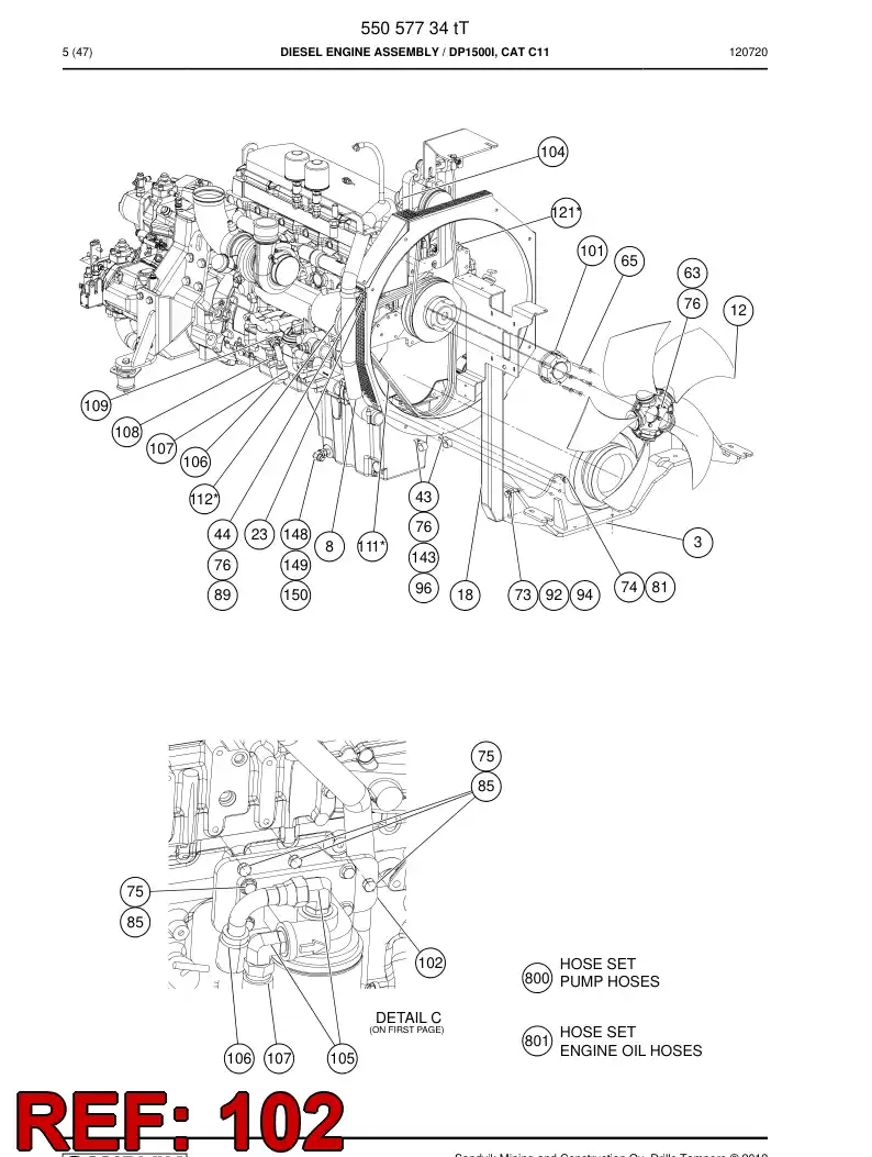 55058896 550 588 96 Plate - Sandvik Technical Drawing