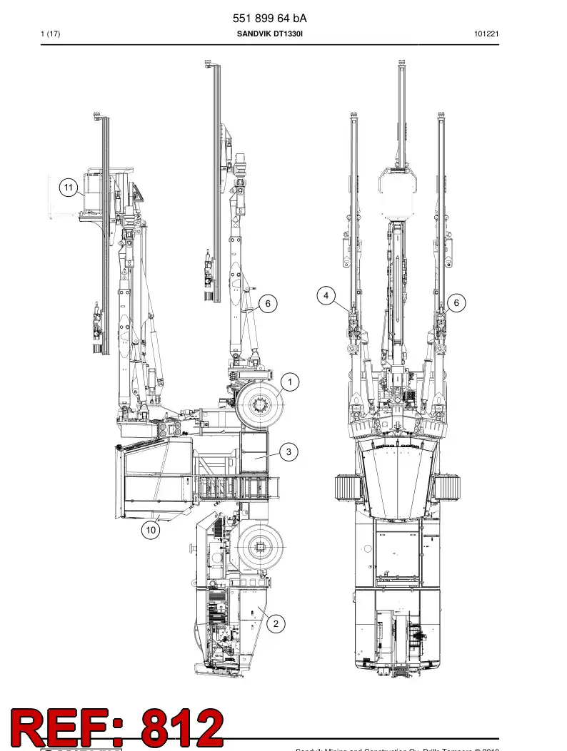 55059034d 550 590 34d Hosing - Sandvik Technical Drawing