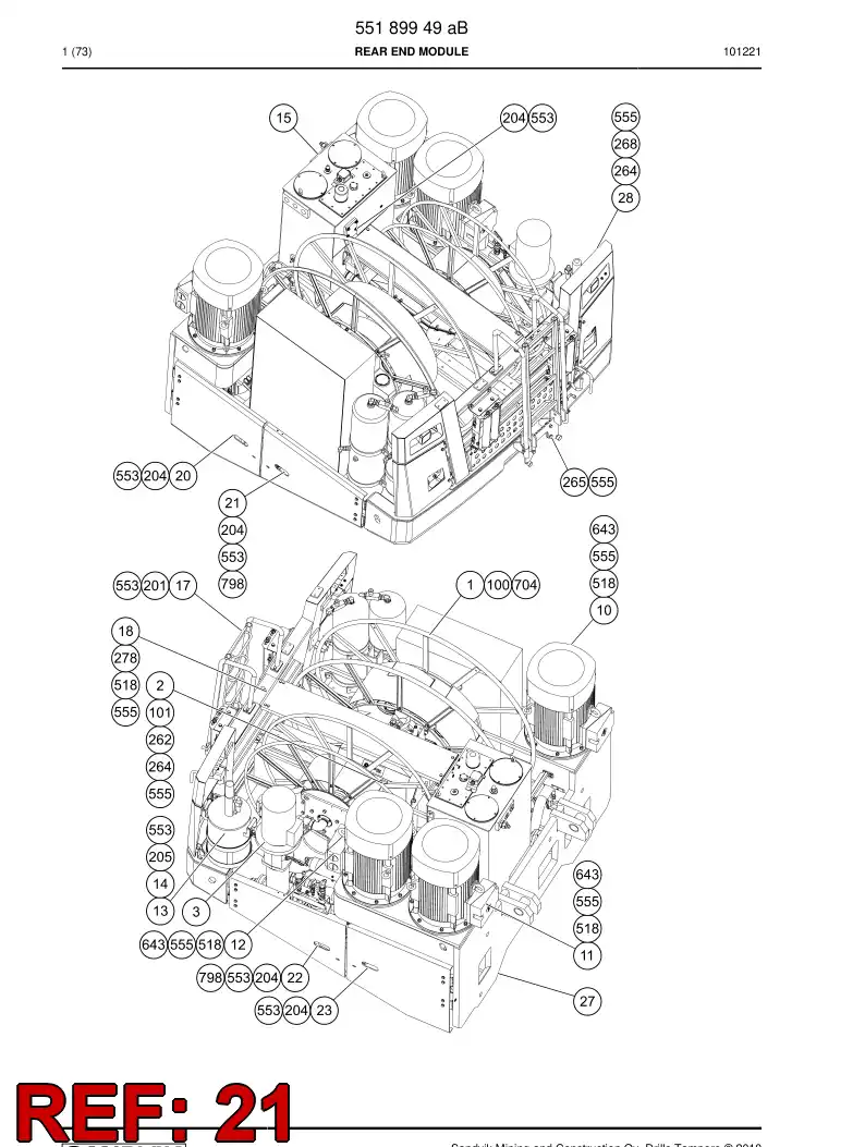 55059056 550 590 56 Cover plate - Sandvik Technical Drawing