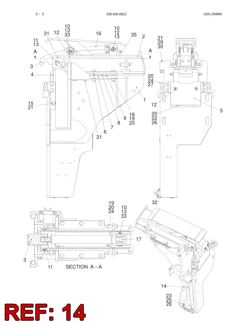 55059061 550 590 61 CYLINDER - Sandvik Technical Drawing