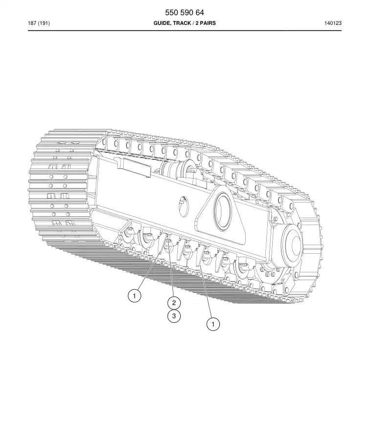55059064 550 590 64 Guide, Track - Sandvik Technical Drawing