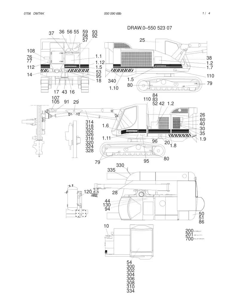 55059068b 550 590 68b SIGN AND DECAL ASSEMBLY - Sandvik Technical Drawing