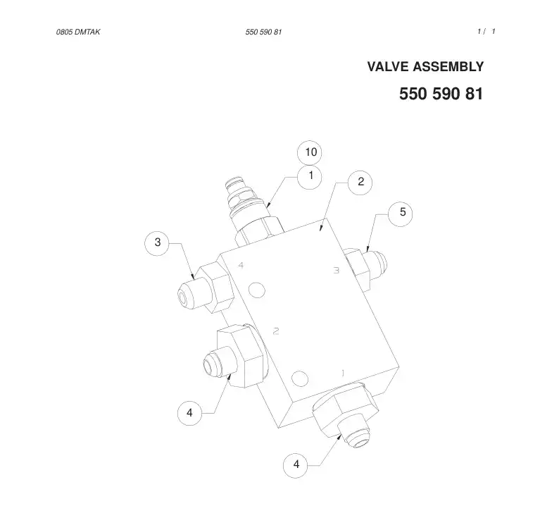55059081 550 590 81 VALVE ASSEMBLY - Sandvik Technical Drawing