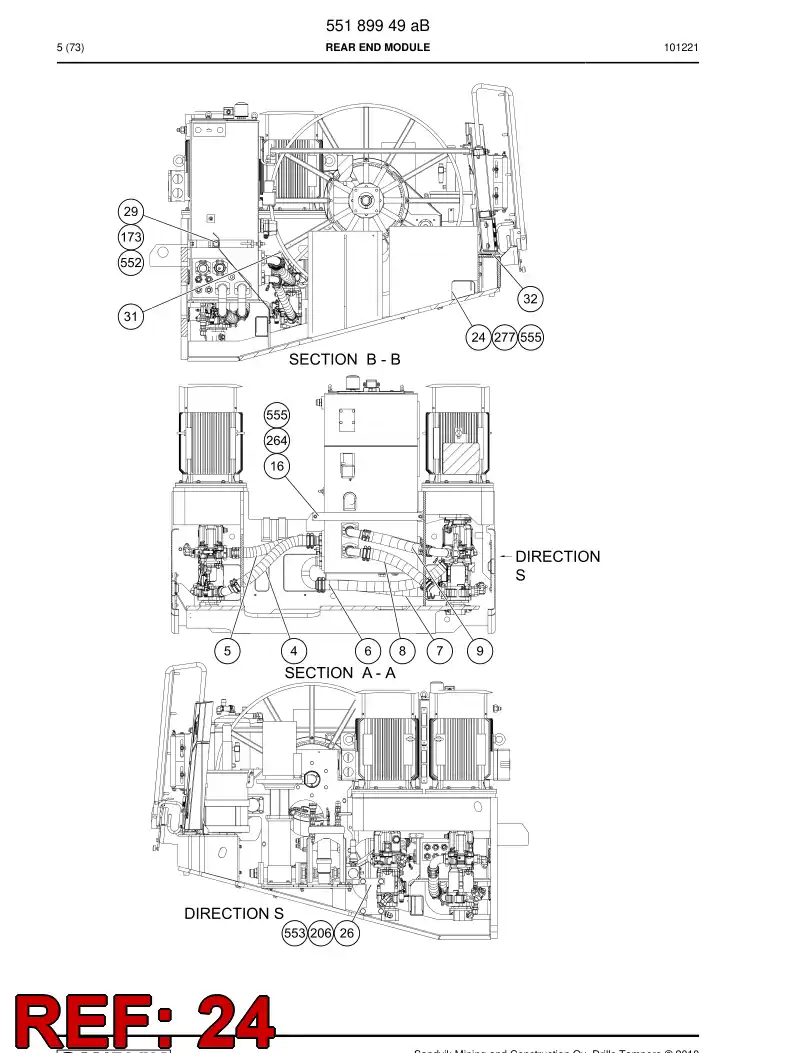 55059083 550 590 83 Counterweight - Sandvik Technical Drawing