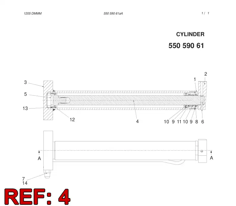 55059108 550 591 08 Rod, PISTON - Sandvik Technical Drawing