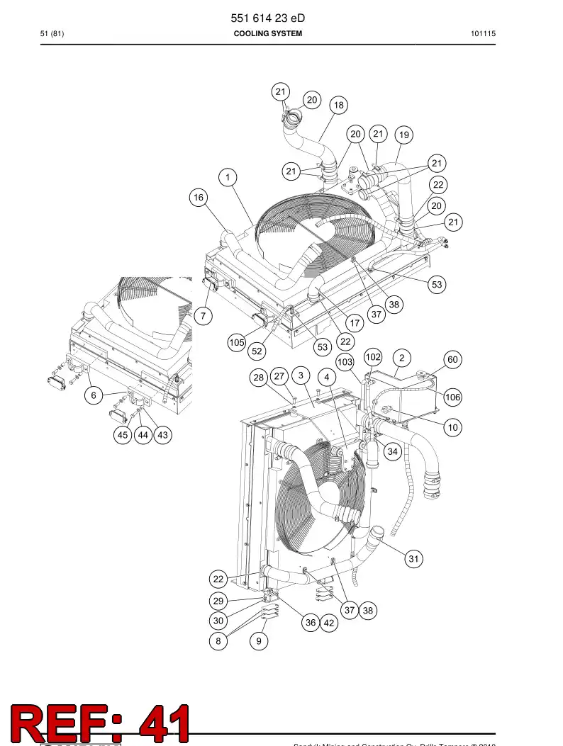 55059125b 550 591 25b Adapter (hydraulic) - Sandvik Technical Drawing