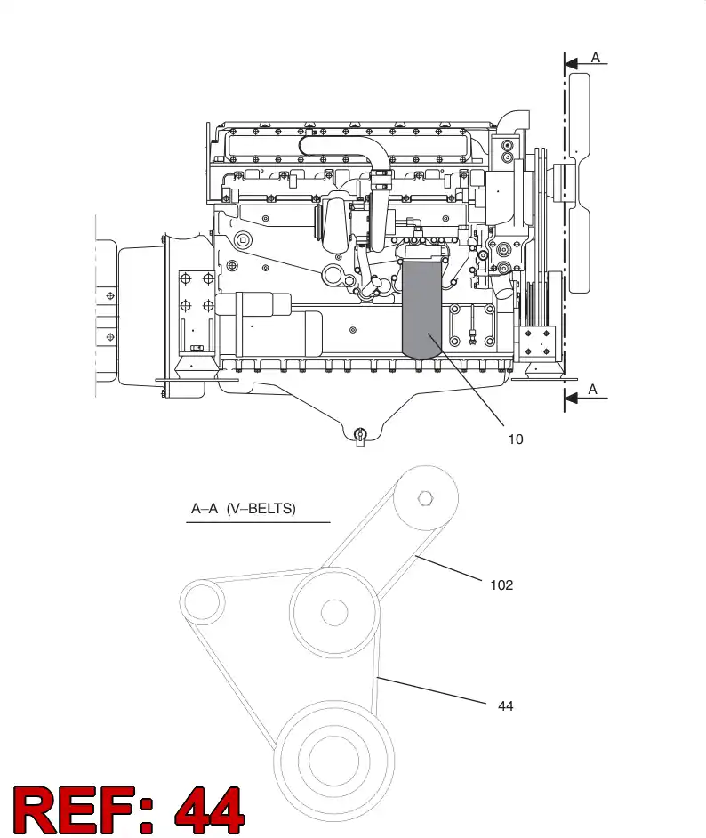 55059126 550 591 26 V-BELT SET - Sandvik Technical Drawing