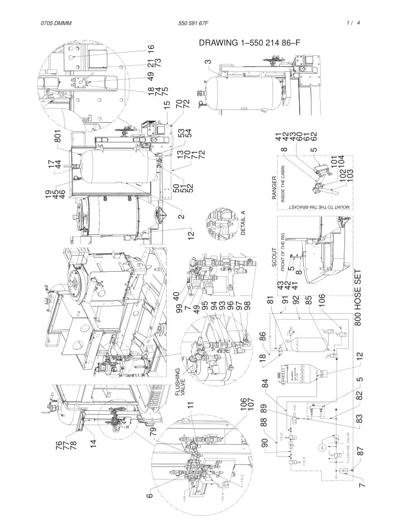 55059167F 550 591 67F WATER INJECTION SYSTEM - Sandvik Technical Drawing