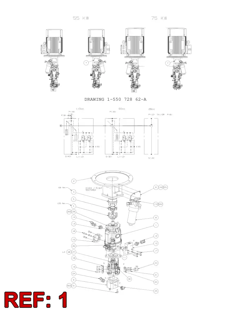 55059183 550 591 83 DOUBLE PUMP - Sandvik Technical Drawing