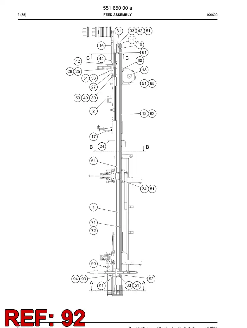 55059185 550 591 85 Plate - Sandvik Technical Drawing