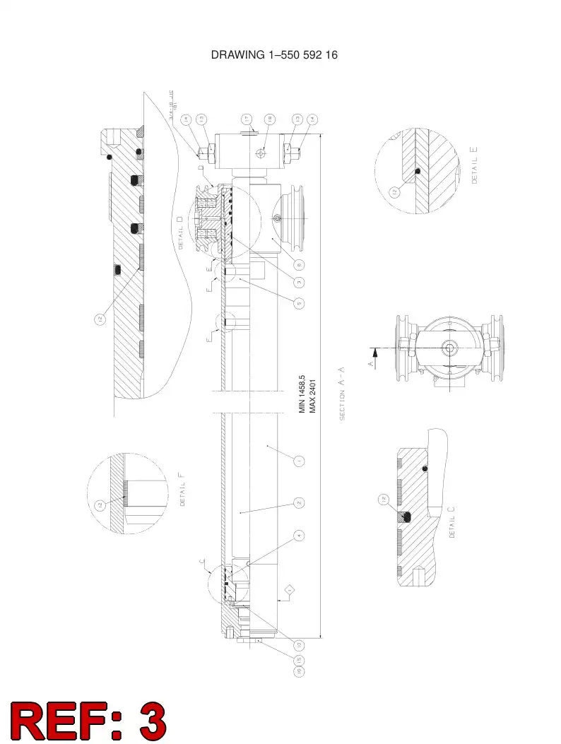 55059220 550 592 20 Cover, Front - Sandvik Technical Drawing