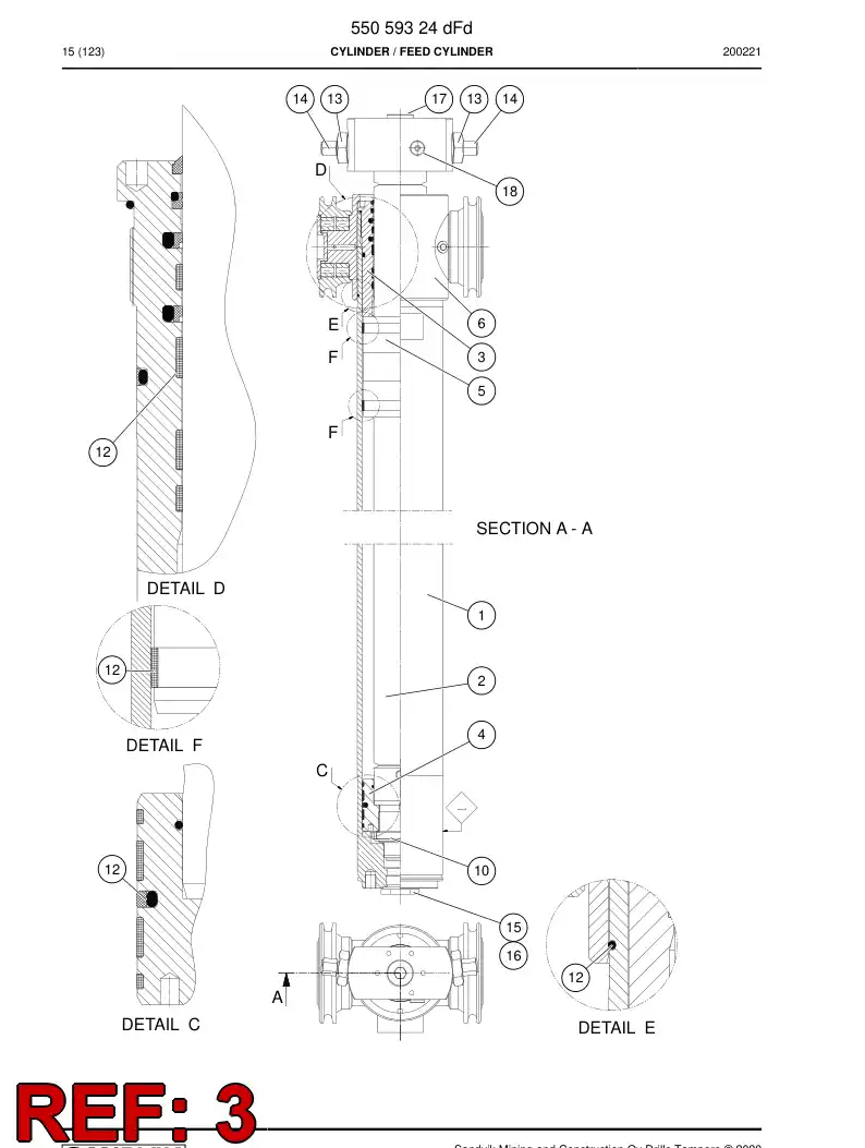 55059220a 550 592 20a Cover, Front - Sandvik Technical Drawing