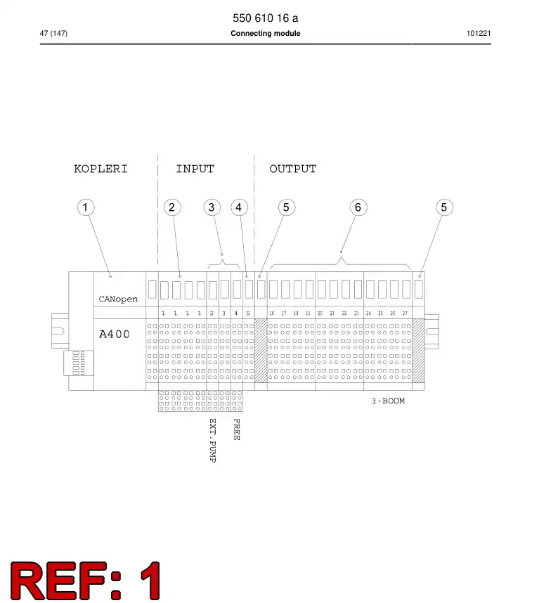 55059232 550 592 32 Connecting module - Sandvik Technical Drawing
