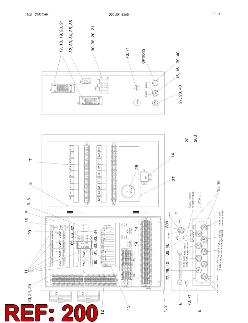 55059233 550 592 33 Wiring instruction - Sandvik Technical Drawing