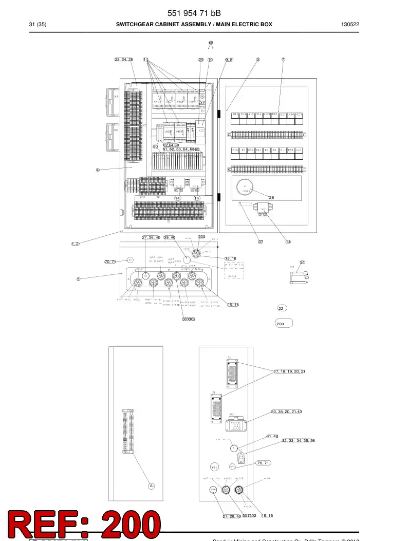 55059233a 550 592 33a Instruction, Wiring - Sandvik Technical Drawing