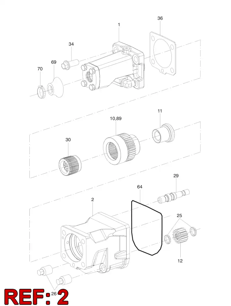 55059298 550 592 98 GEARBOX - Sandvik Technical Drawing